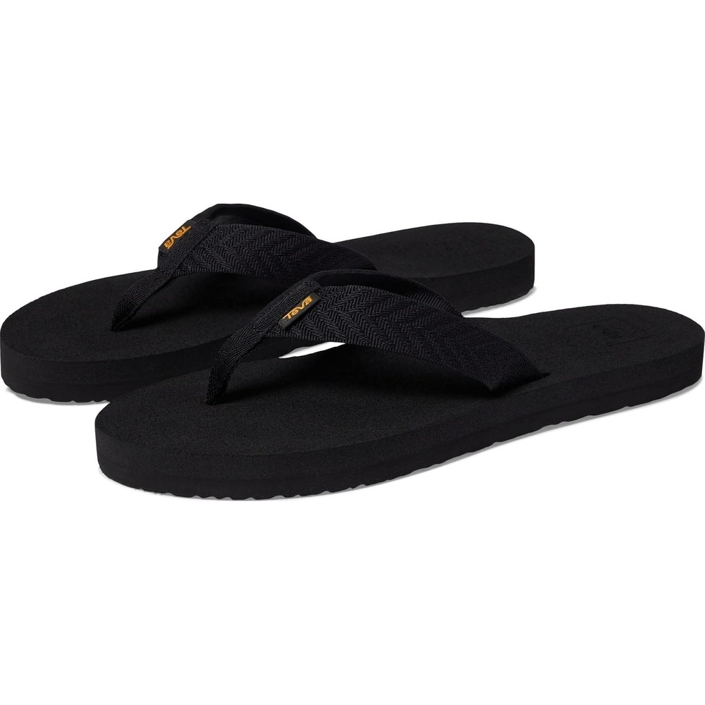 Teva Mush II Black Flip Flop Sandals Womens 7 4198 REPREVE Straps